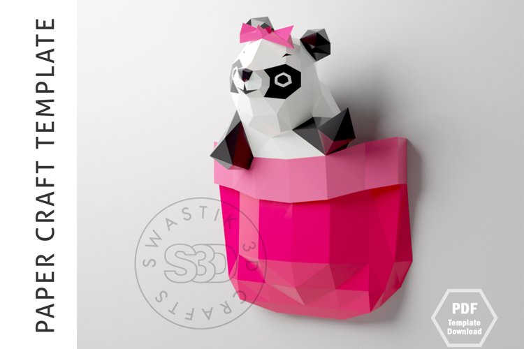 Pdf template of panda in pocket panda paper craft d art