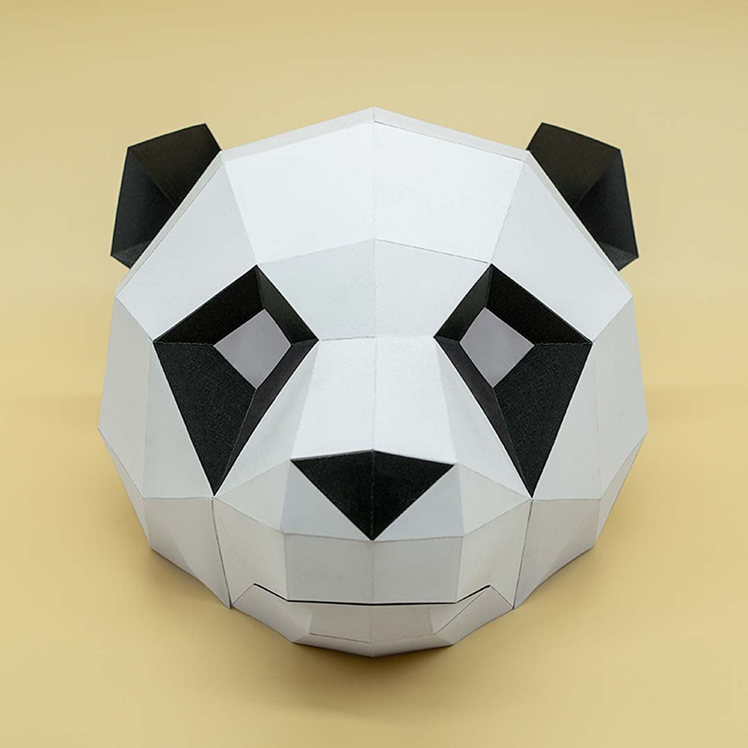 Panda mask printable template papercraft pdf pattern