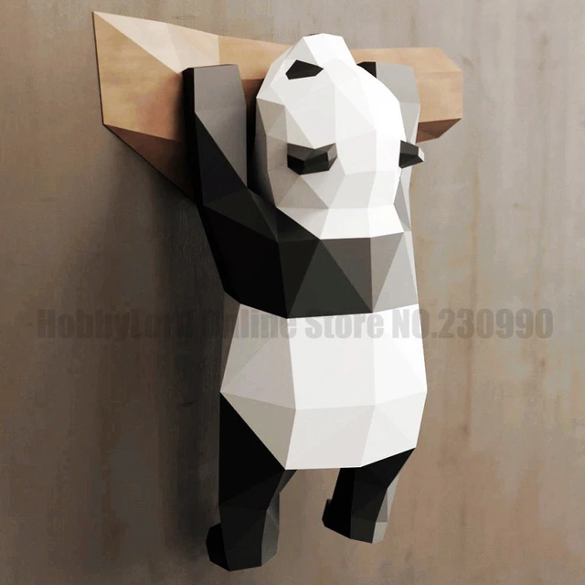 New cute d panda diy paper sculptures d animal paper craft room decorations educational paper model toy gifts party favor