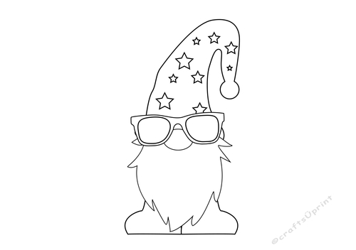 Gnome christmas coloring paper