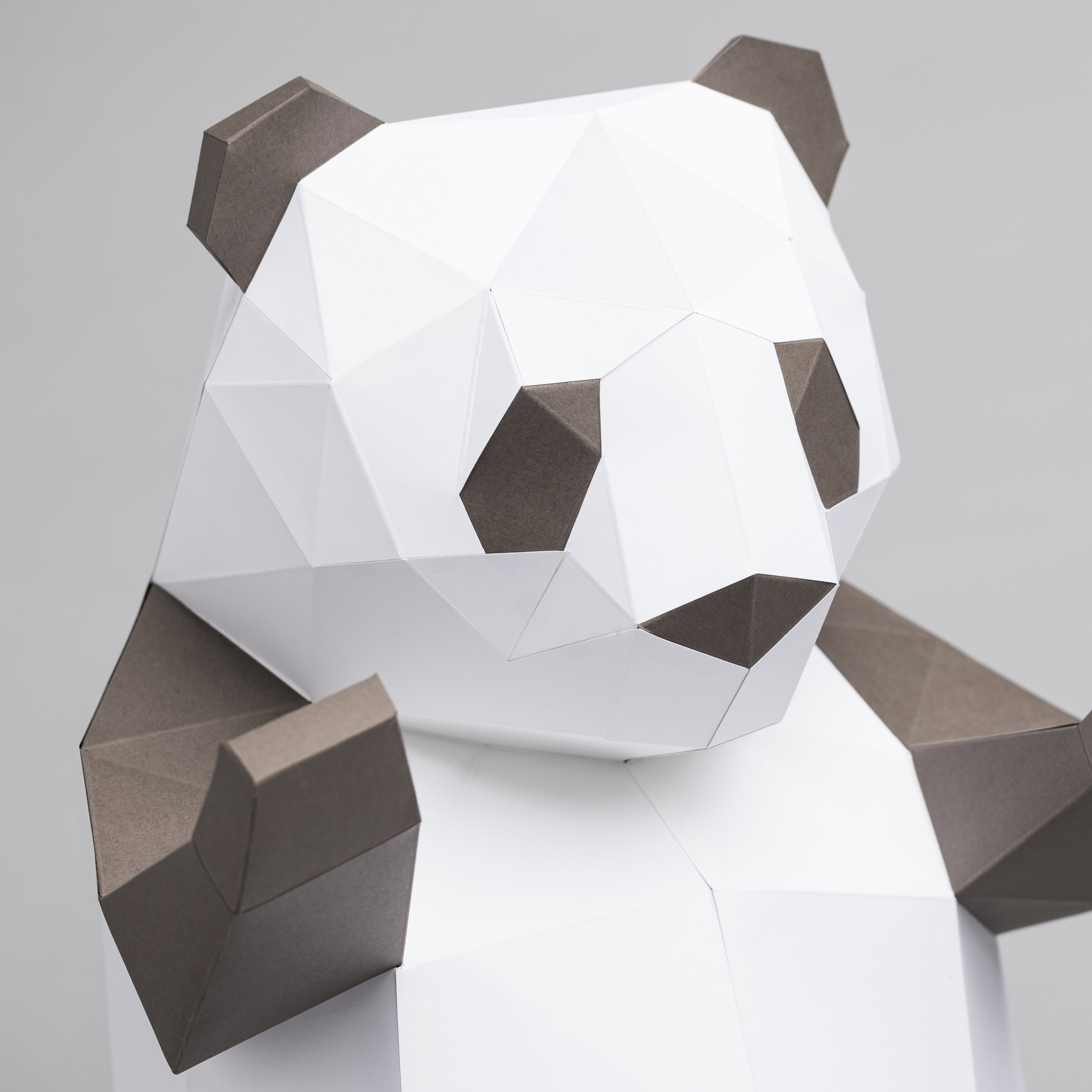 Panda bear d papercraft lowpoly paper diy instant download
