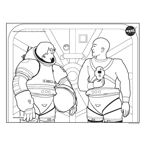 Spacesuit coloring sheet