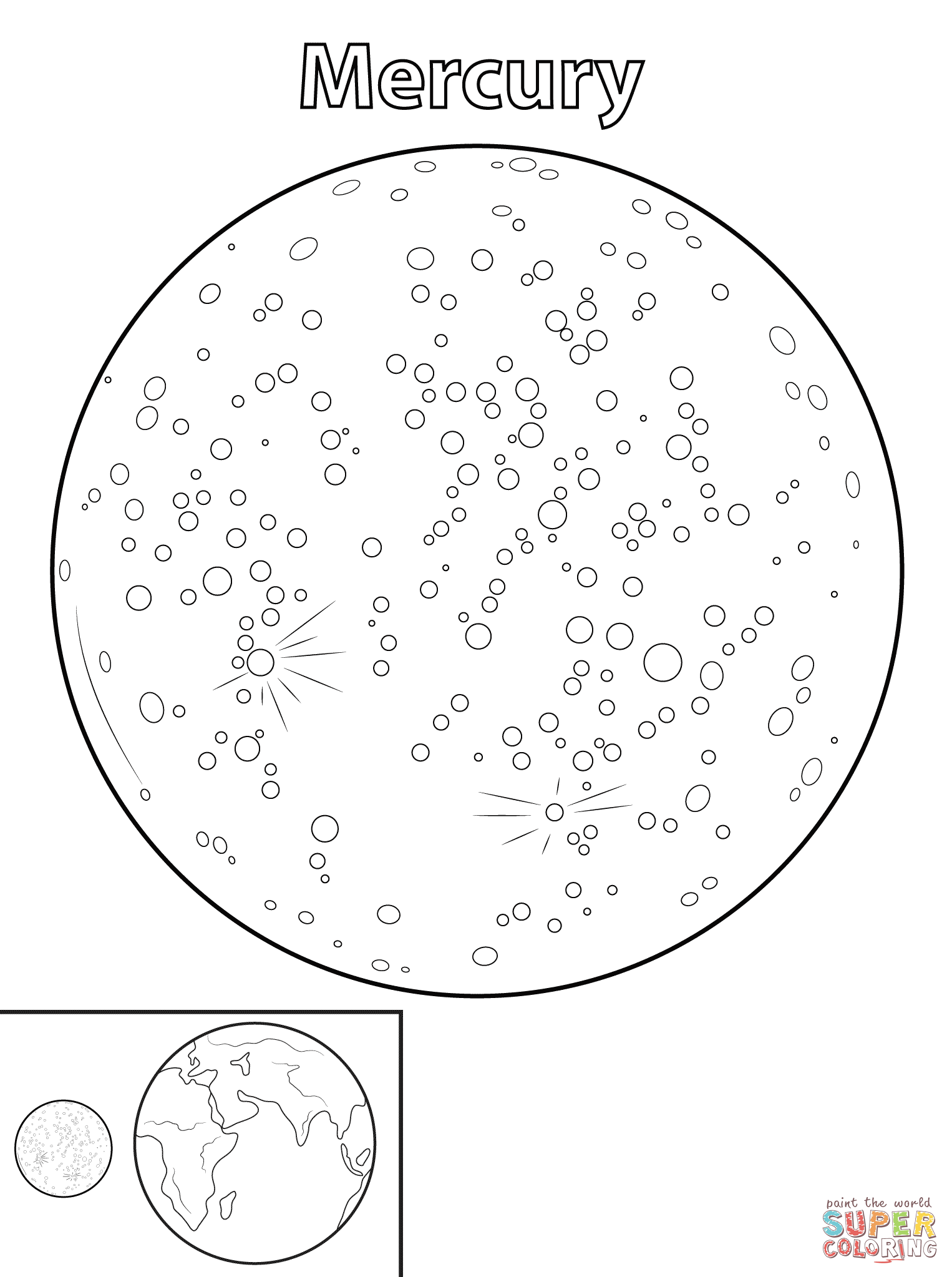 Mercury planet coloring page free printable coloring pages