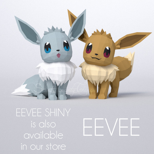 D papercraft pokemon eevee pdf svg dxf templates