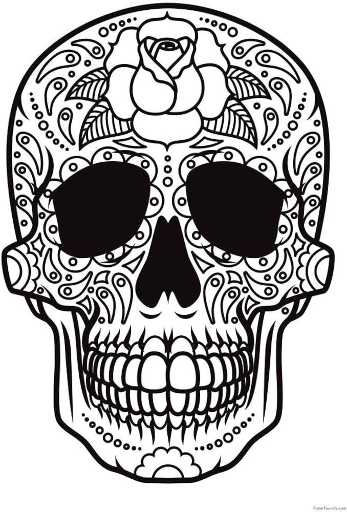 Day of the dead sugar skull icon lavera coloring poster for kids or adults family activity creative fun children cute color your own thick paper sign print picture x home