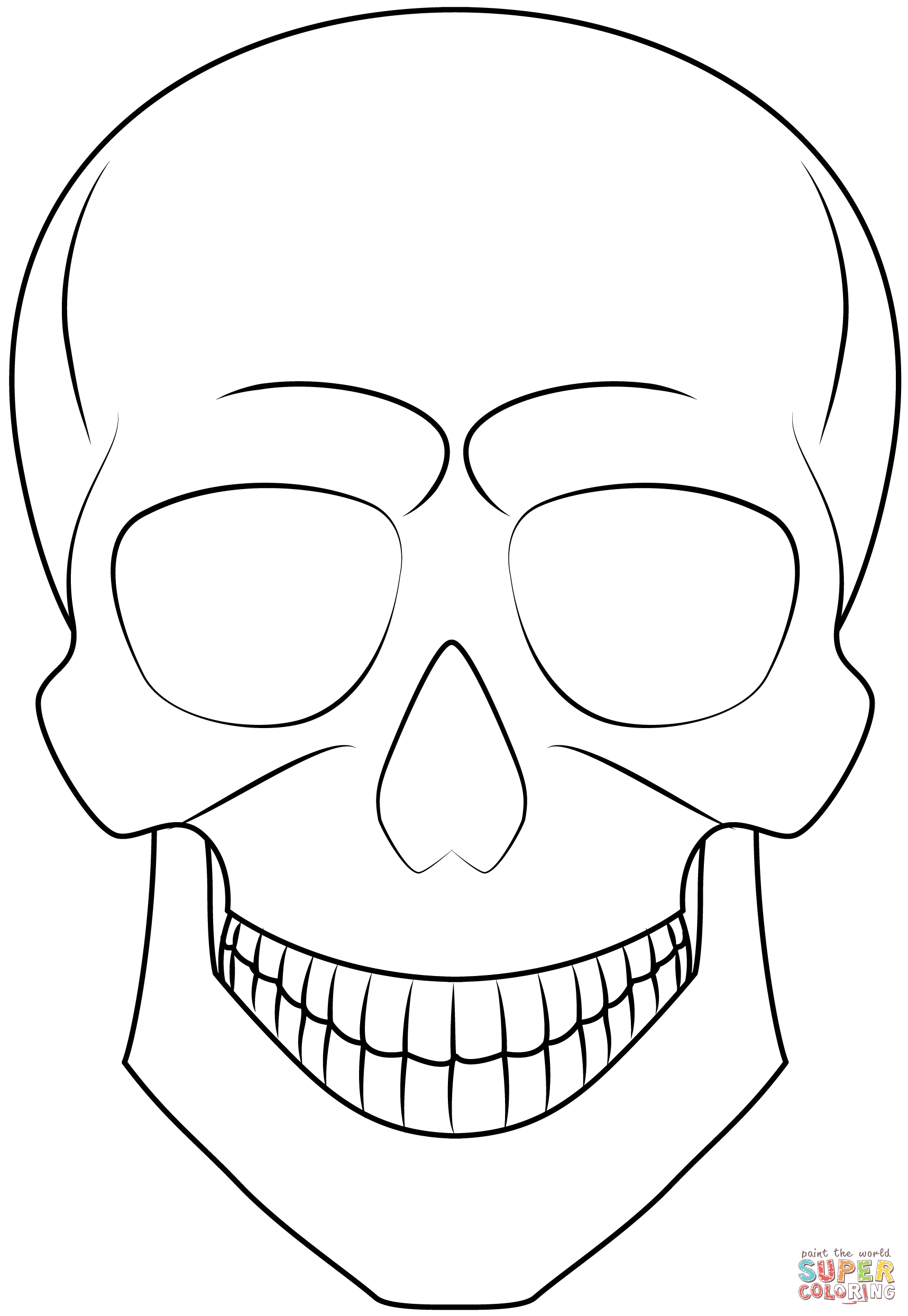 Skull coloring page free printable coloring pages