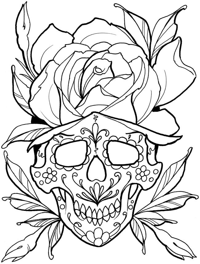 Sugar skull tattoo coloring book dover publications tattoo coloring book skull coloring pages sugar skull tattoos