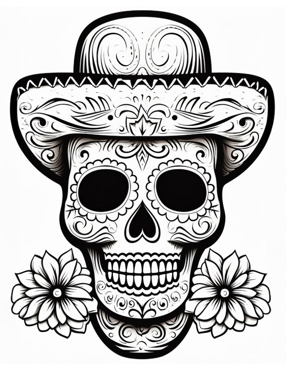 Day of the dead coloring sheets different designs halloween coloring book sugar scull coloring sheets printable standard paper