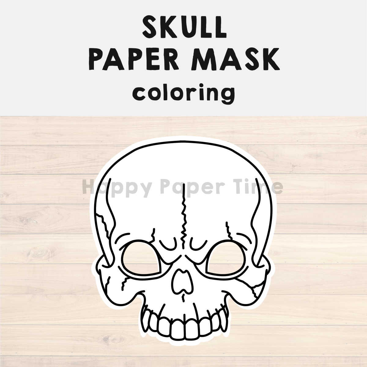 Skull paper mask printable halloween coloring costume craft activity made by teachers