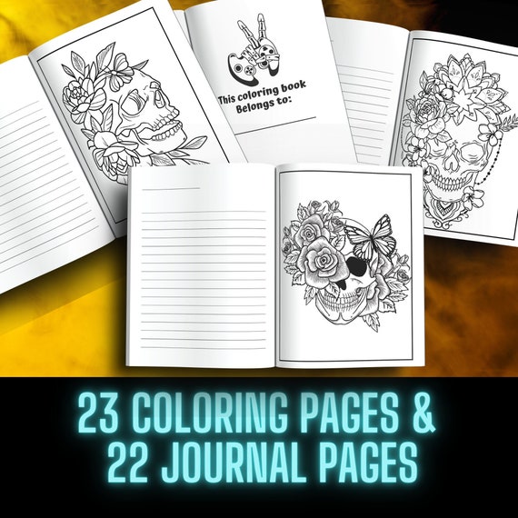 Kdp formatted adult coloring pages skulls sugar skull containing pdf coloring book journal pages adult sugar skulls coloring pages