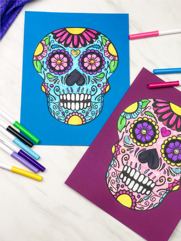 Sugar skull craft for kids free printable story