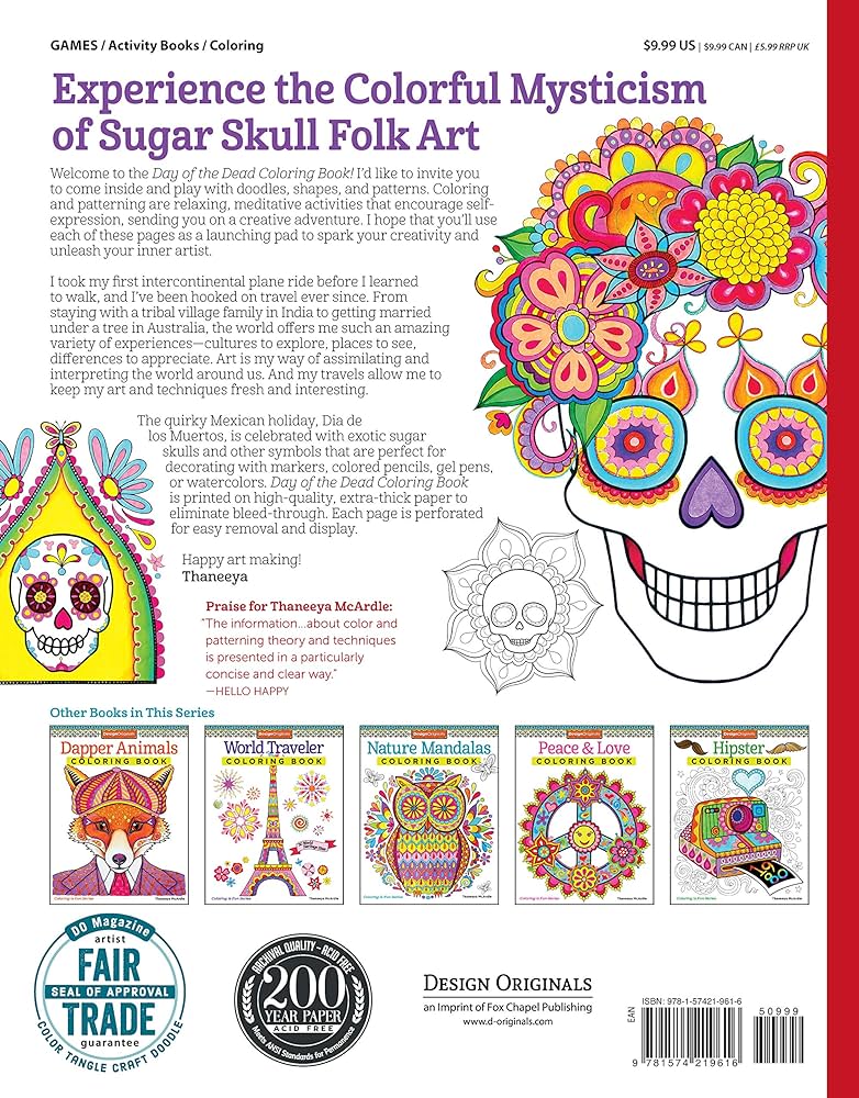 Day of the dead coloring book coloring is fun design originals beginner