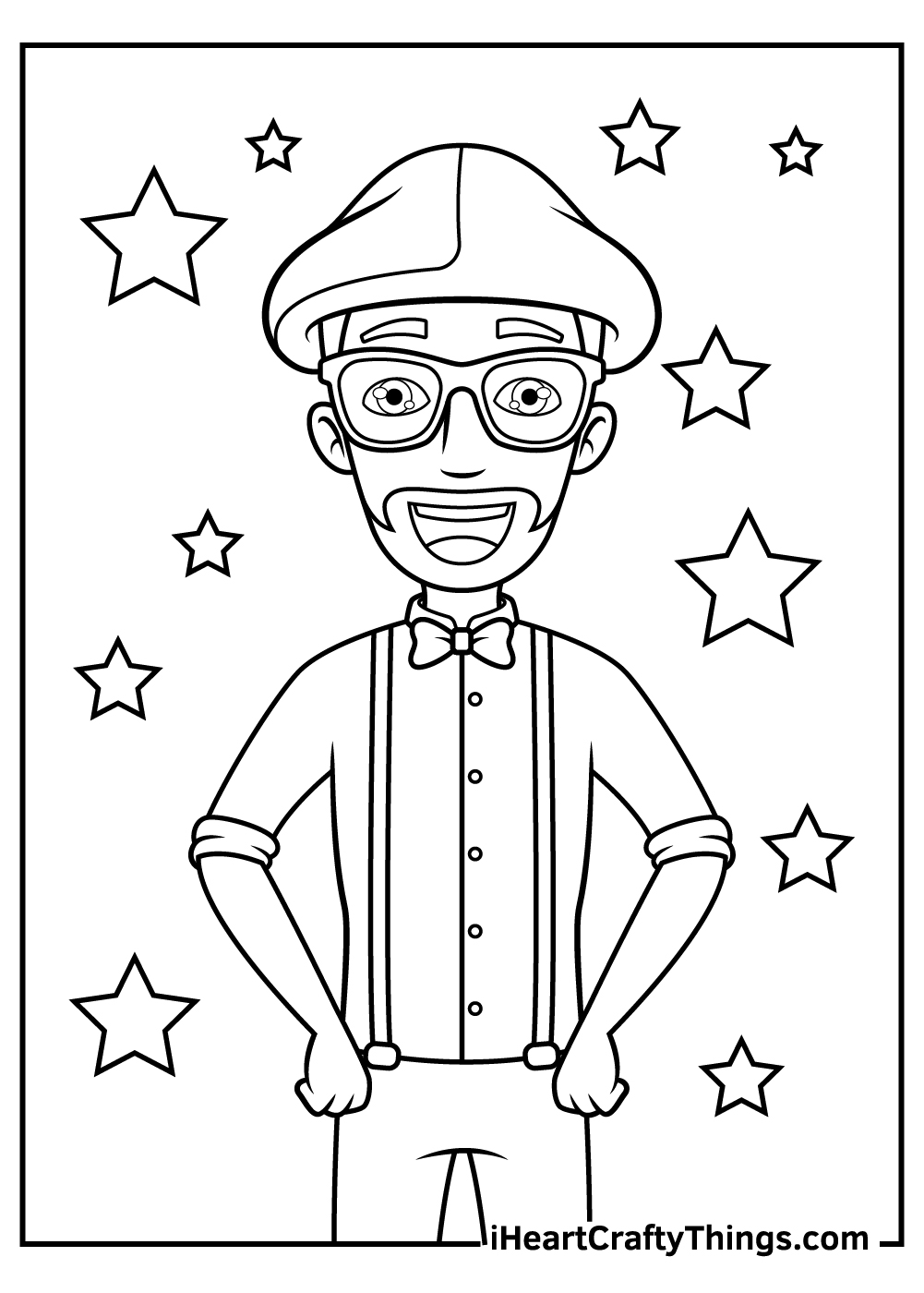 Blippi character coloring pages free printables