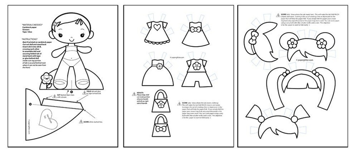 Paper dolls coloring pages printables kit pdf