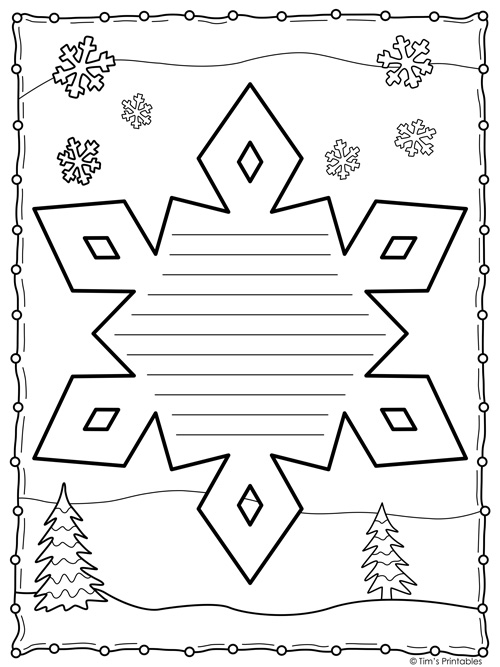 Christmas winter writing paper templates pdf â tims printables