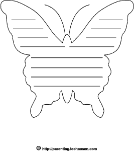 Butterfly shape paper with lines