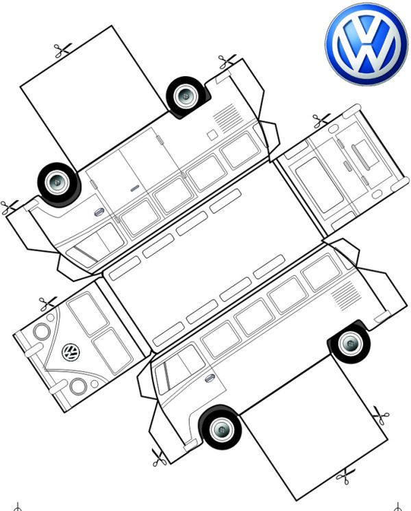 Vw bus coloring pages printable pdf