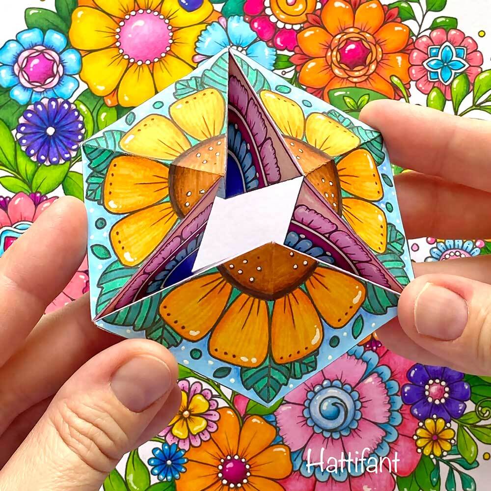 Paper toy flower kaleidocycles