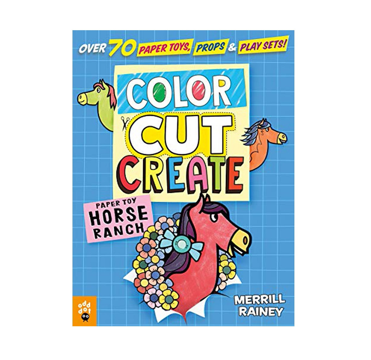 Paper toy horse ranch color cut create book