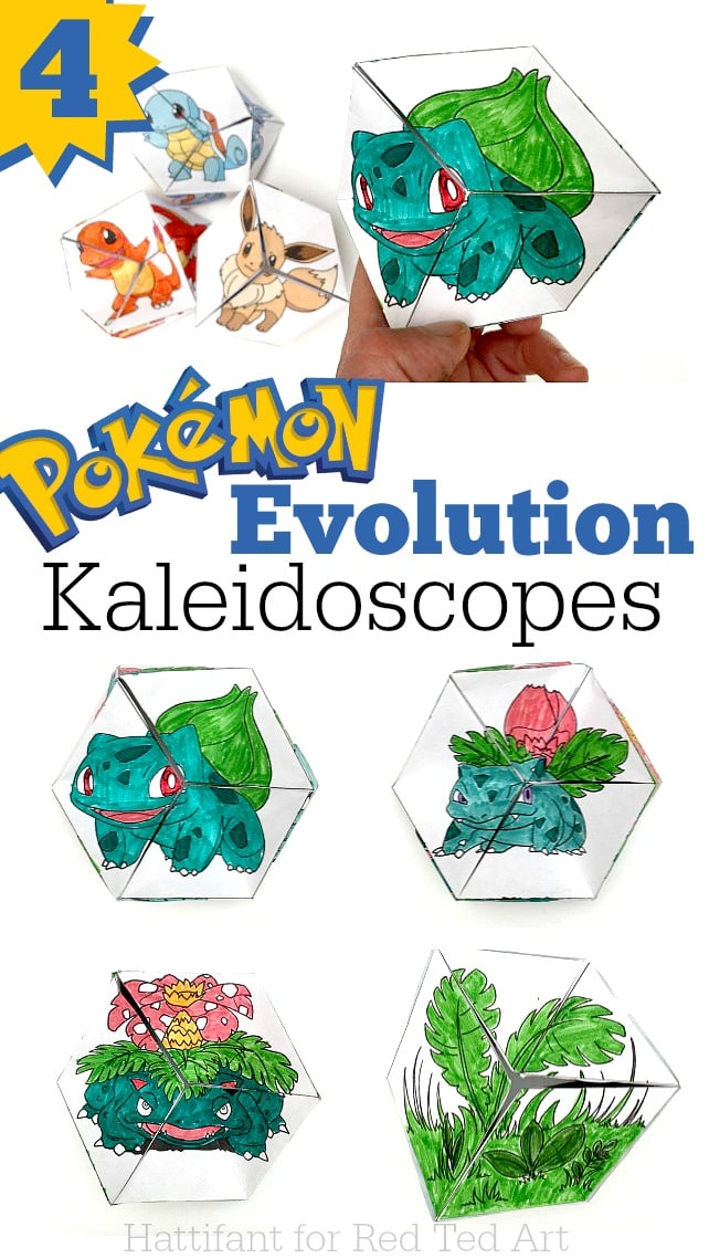 Pokemon evolution diy kaleidoscope paper toy