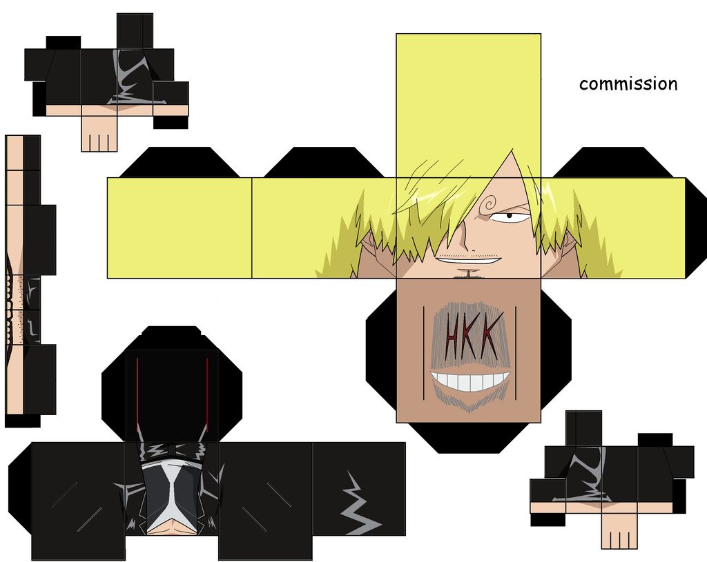 Sanji film z paper toy free printable papercraft templates