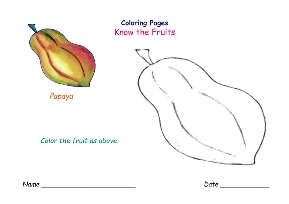 Coloring pages for fruits