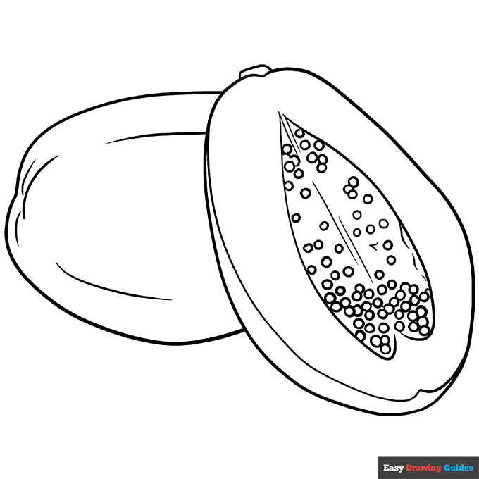 Papaya coloring page easy drawing guides