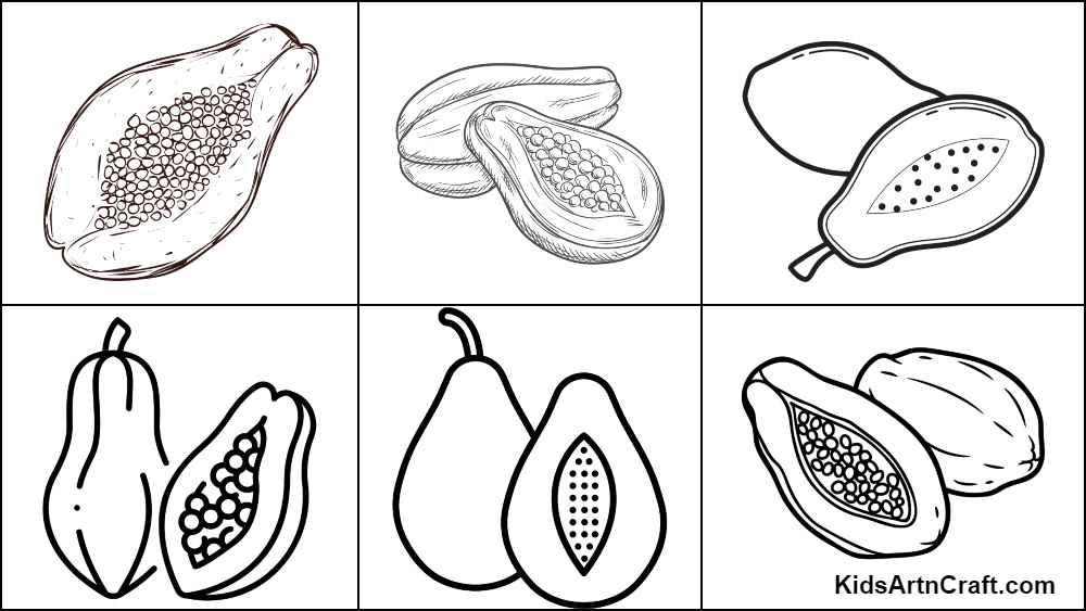 Papaya coloring pages for kids â free printables