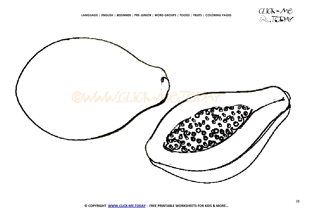 Papaya coloring page