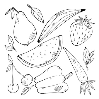 Papaya coloring vectors illustrations for free download