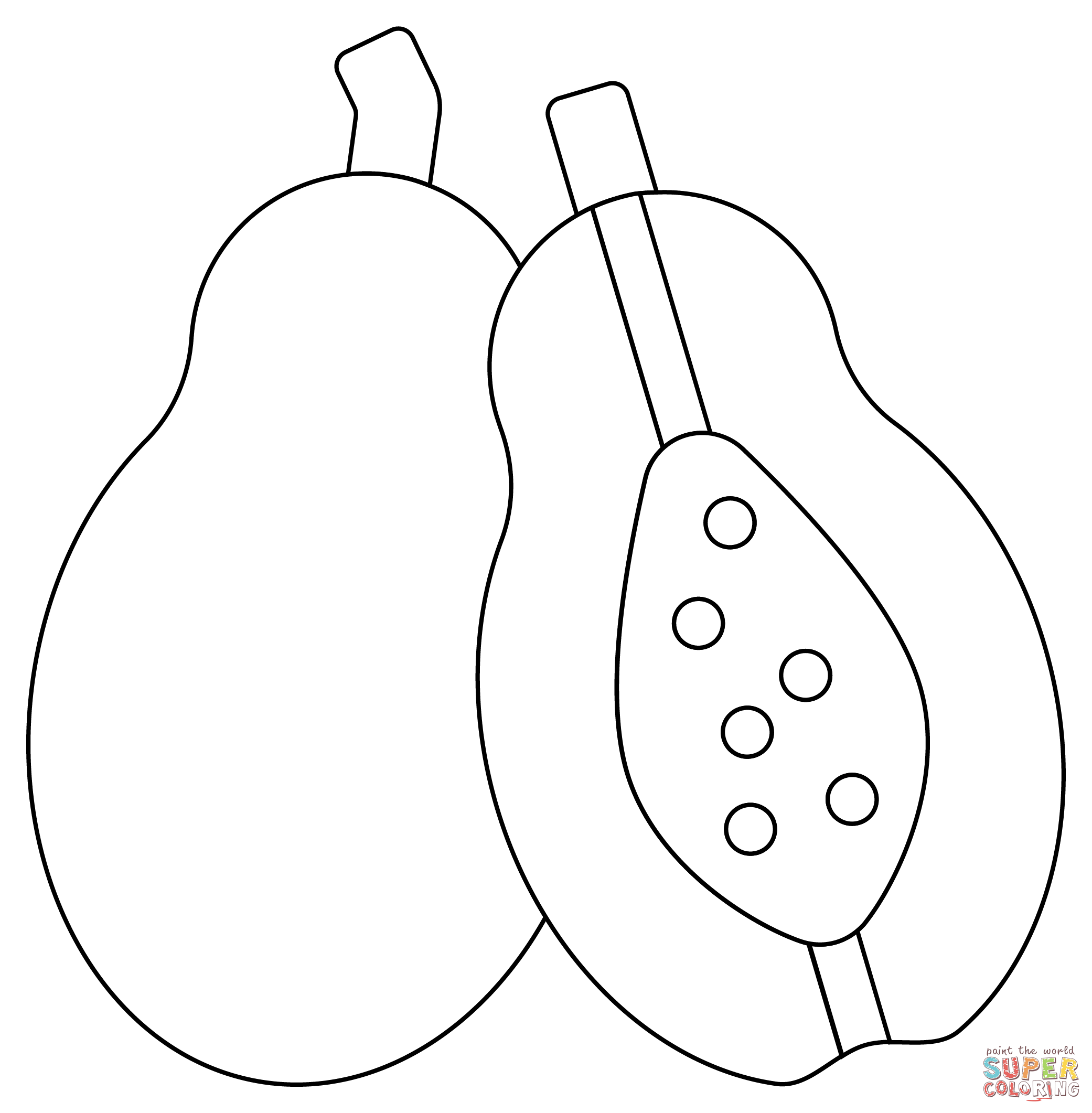 Papayas coloring page free printable coloring pages