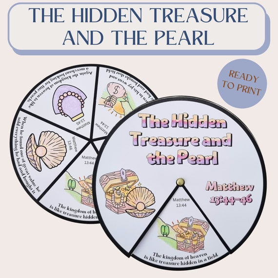 The parable of the hidden treasure and the pearl coloring spinner wheel the parable of the hidden treasure and the pearl craft