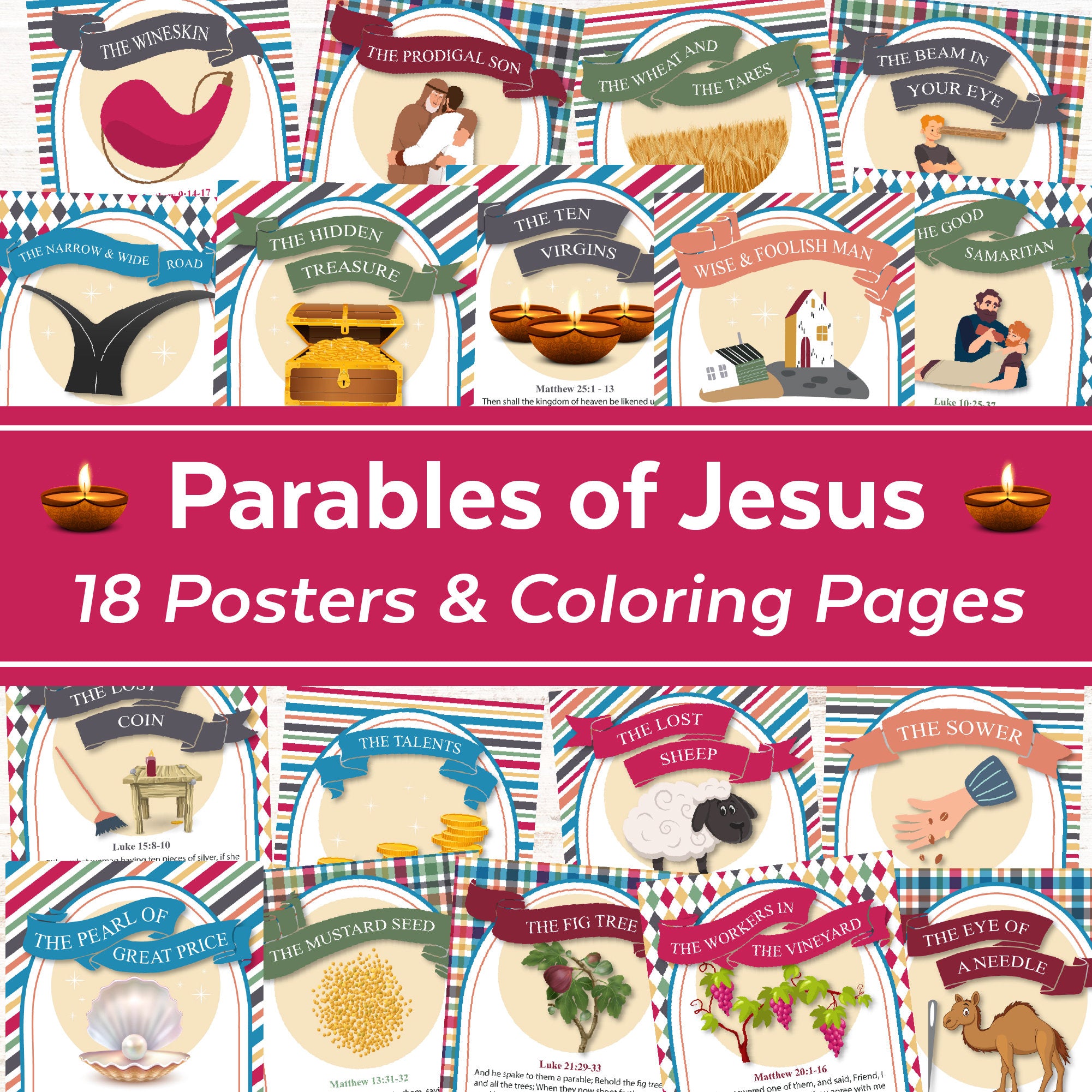 The new testament parables of jesus posters and coloring pages â ministering printables