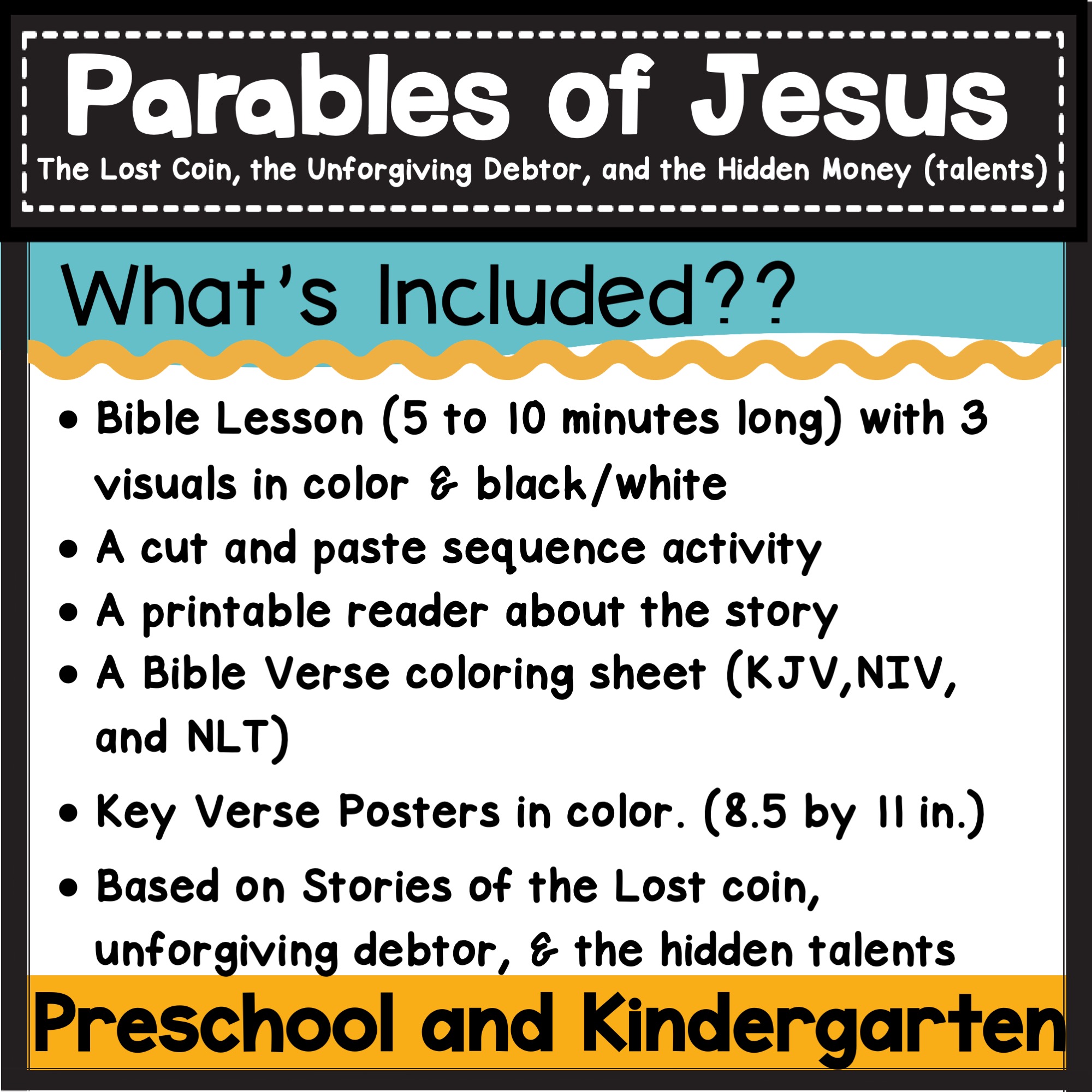 Parable of the lost coin the unforgiving debtor and the hidden talents bible lesson activities for kids