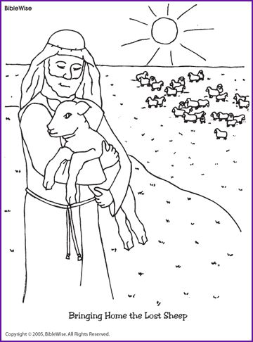 Jesus and the lost sheep coloring page