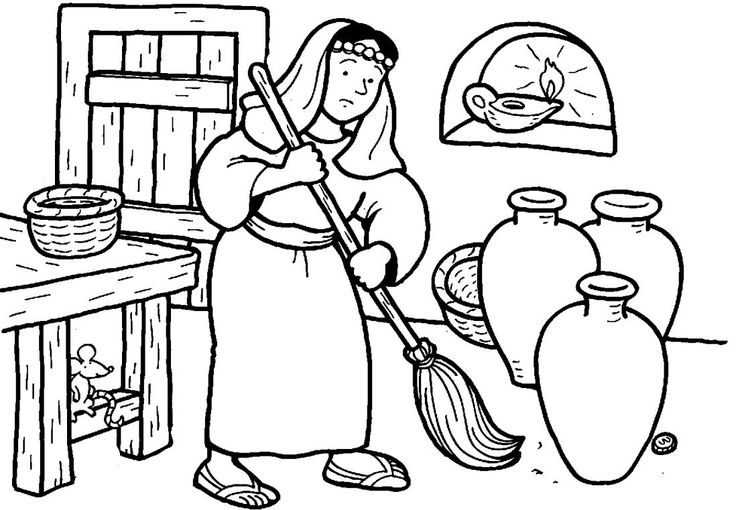 Parable of the lost coin coloring pages