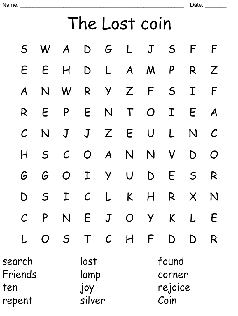 The lost coin word search