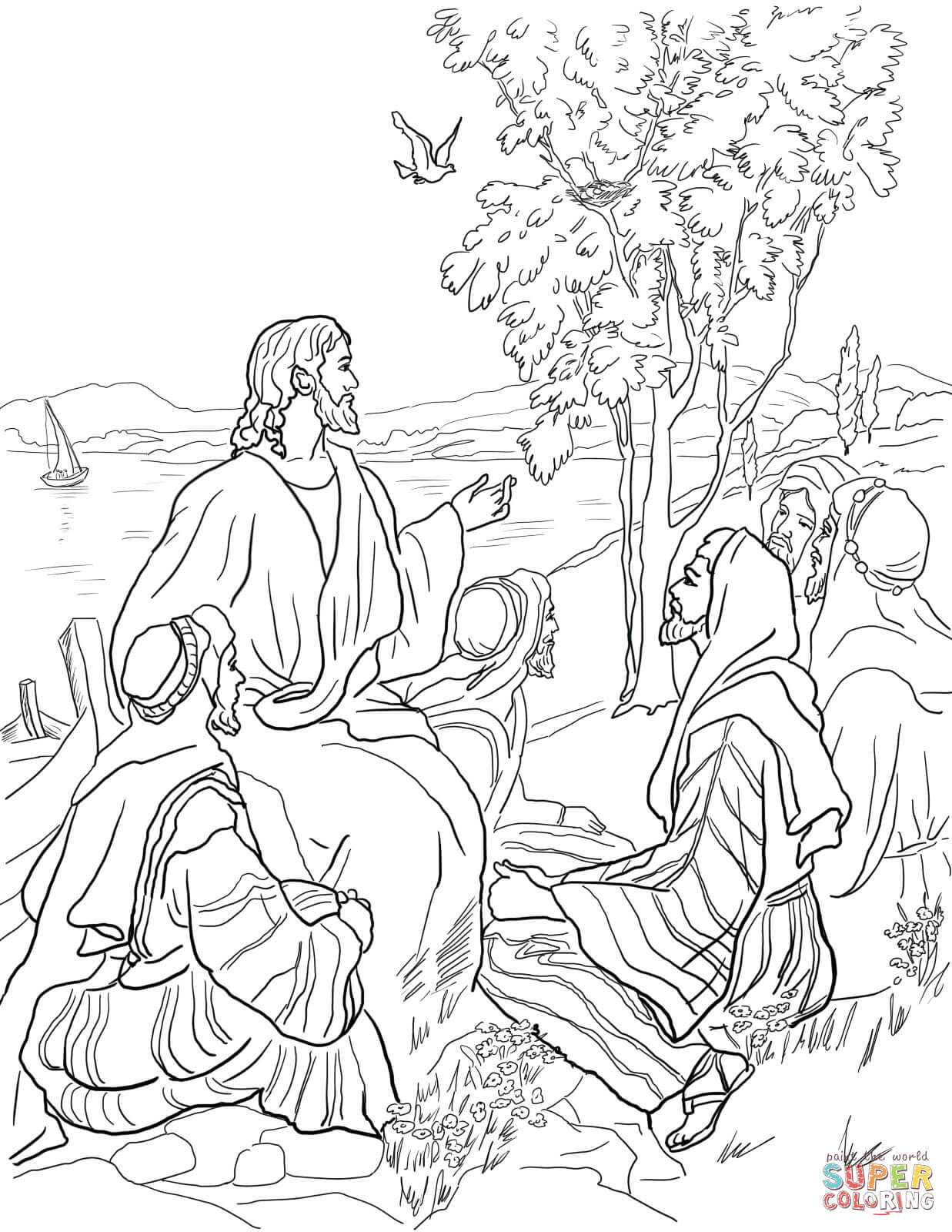 Parable of mustard seed coloring page free printable coloring pages