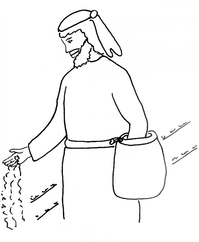 Bible coloring page the sower and the seed free bible stories for children