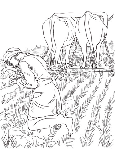 Parable of the hidden treasure coloring page free printable coloring pages