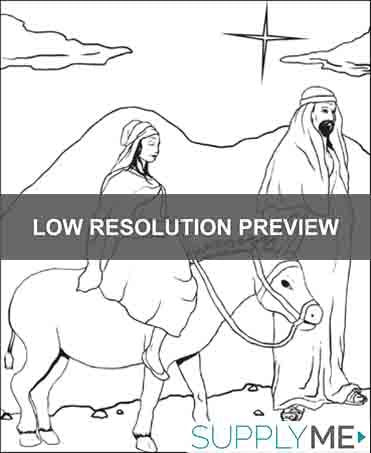 Printable mary and joseph christmas coloring page for kids â