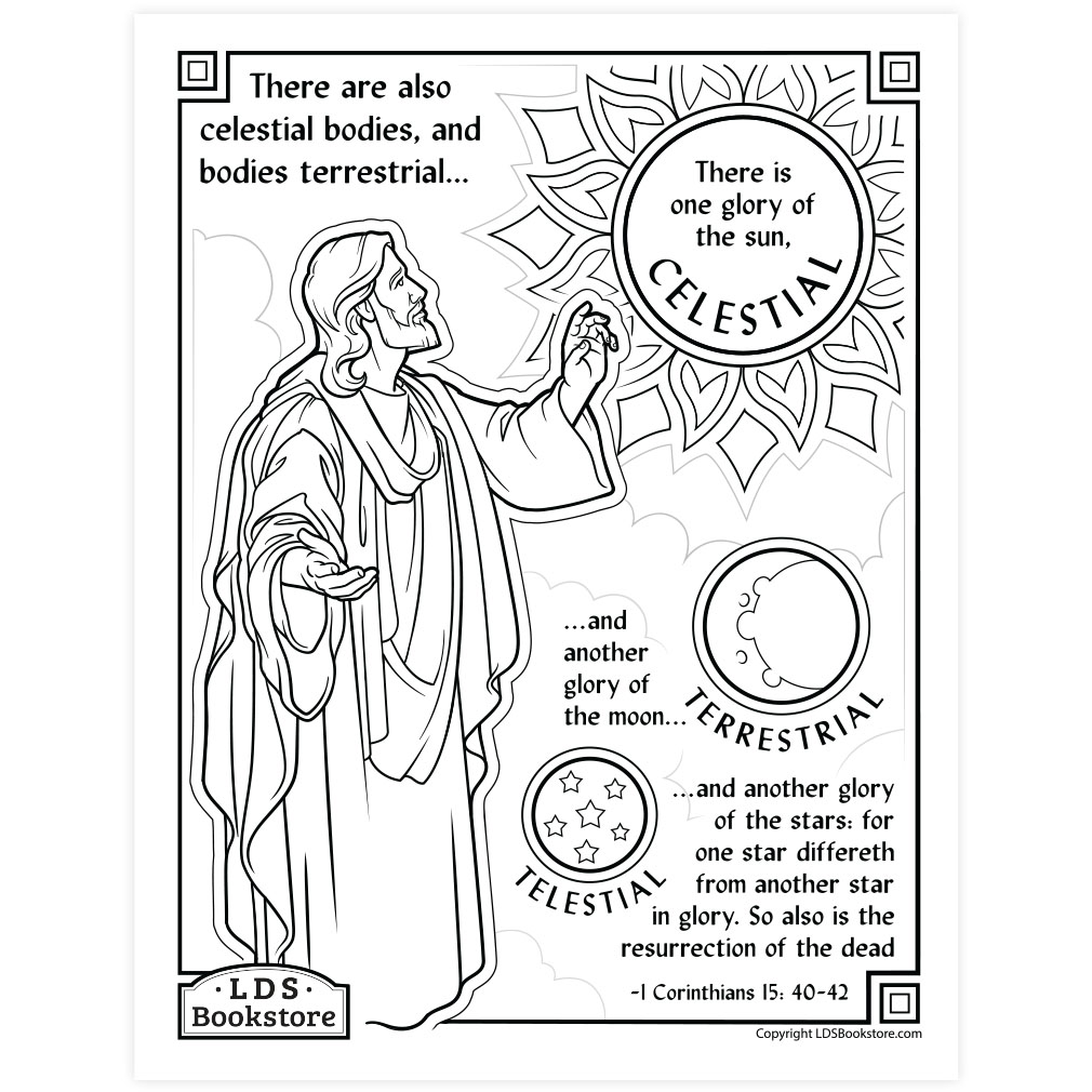 Three degrees of glory coloring page