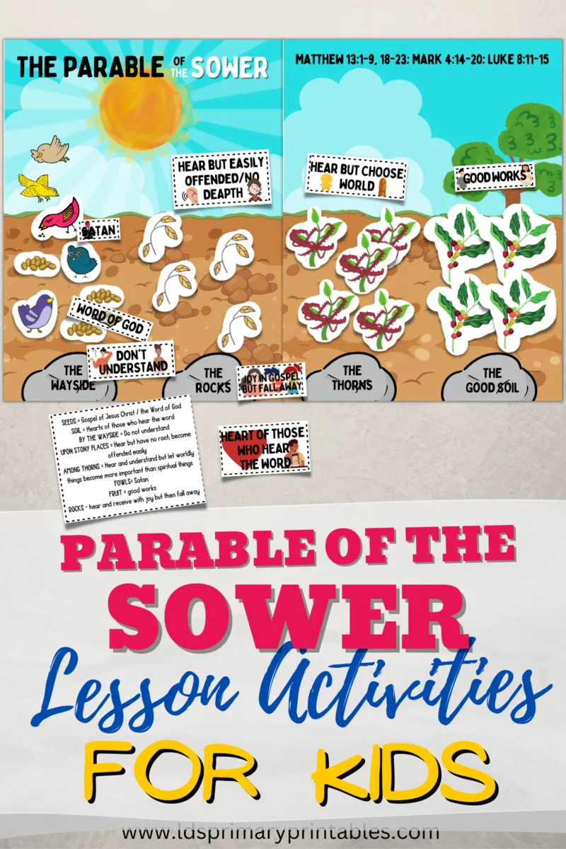 Parable of the sower bible parable lessons for kids