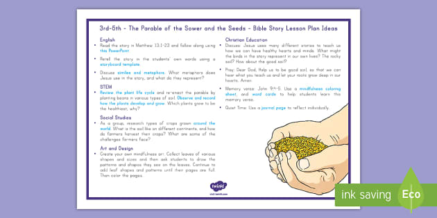 The sower and the seeds parable lesson plan usa