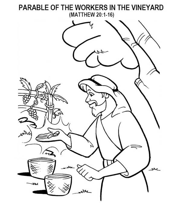 Parable of the workers in the vineyard in parable of the sower coloring page color luna