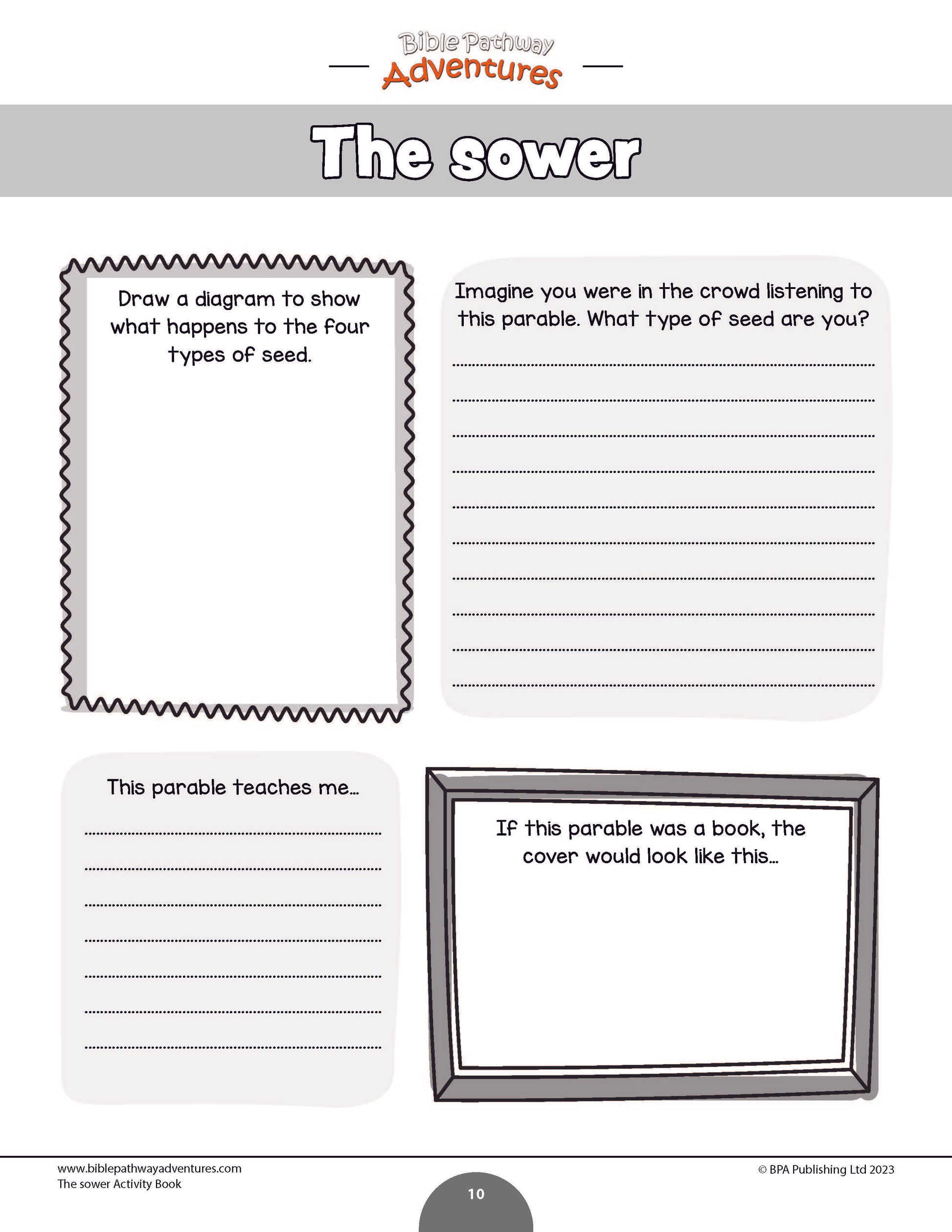 Parable of the sower activity book pdf â bible pathway adventures