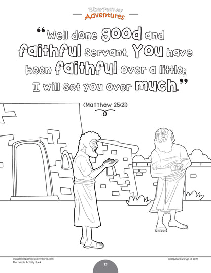 Parable of the talents activity book pdf â bible pathway adventures