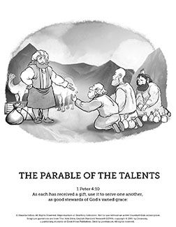 The parable of the talents sunday school coloring pages the imagery of the parable of the taleâ parable of the talents bible coloring pages kids church lessons