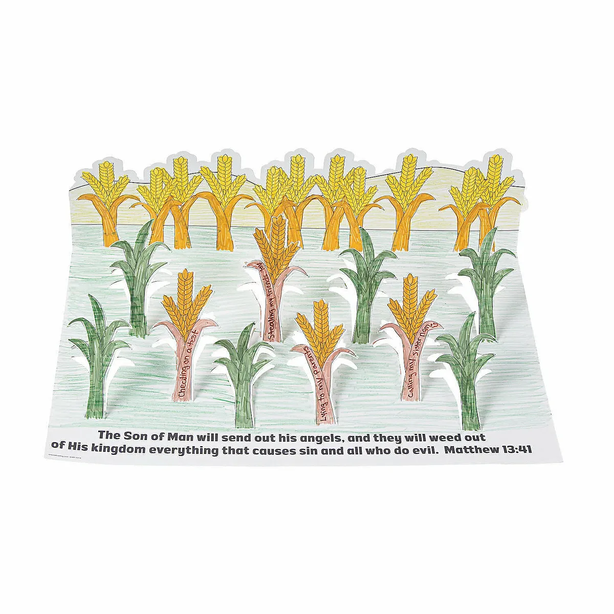 D color your own parable of wheat weeds craft kits pieces