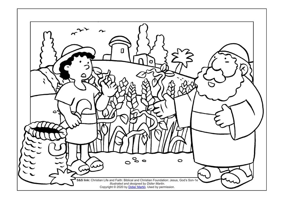 Coloring page the parables of jesus the good seeds and the weeds my wonder studio